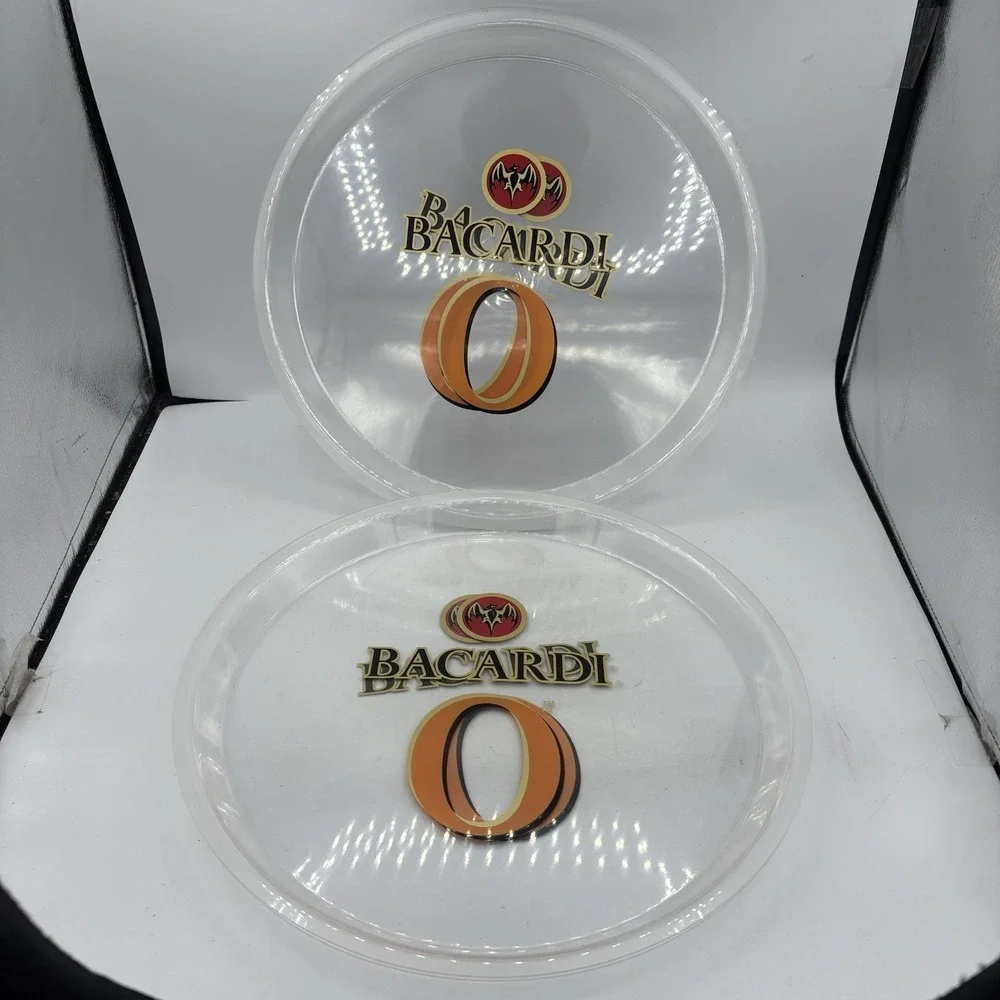 Bacardi Serving Drink Tray Platter Clear 13.75